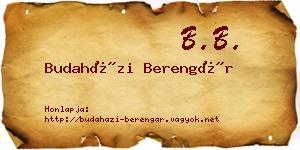 Budaházi Berengár névjegykártya